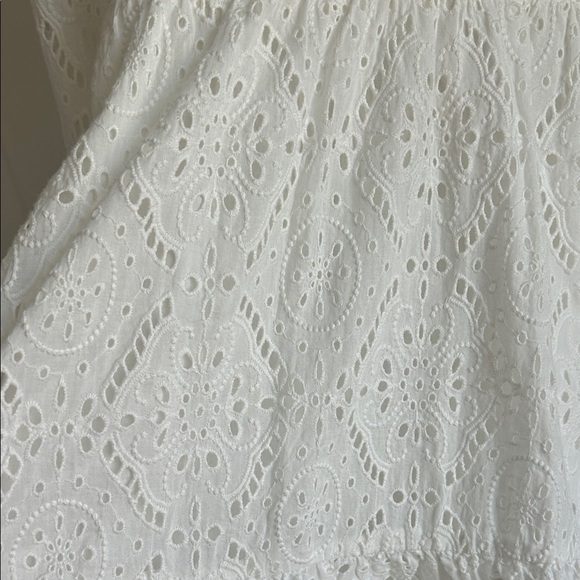 Veronica Beard Calibra White Long Sleeve Eyelet Dress | 6 - Picture 6 of 10